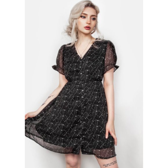Disturbia Dresses & Skirts - DISTURBIA Spectral constellation star print dress UK12/US8